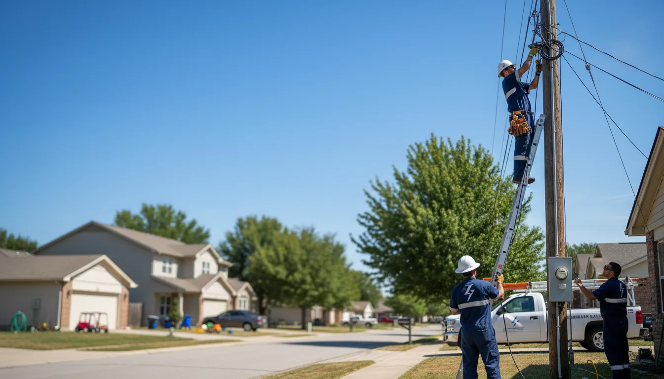 Residential electrician providing installation services in Mannsville, OK